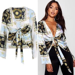 Beautiful printed drape blouse
